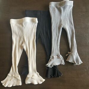 Amazon Kids Ribbed Flare Leggings - White, Black, Gray